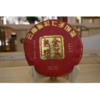 云南高性價比普洱茶,357g金芽熟餅,普洱熟茶好喝耐泡